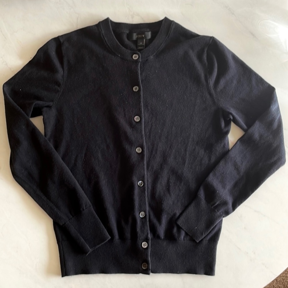 J. Crew Dark Blue Button Cardigan